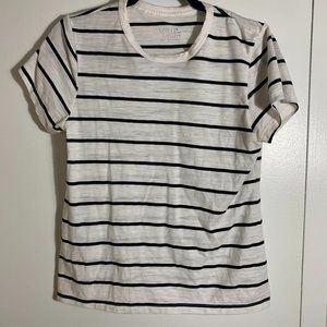 White Tee Shirt w/ Black Strips